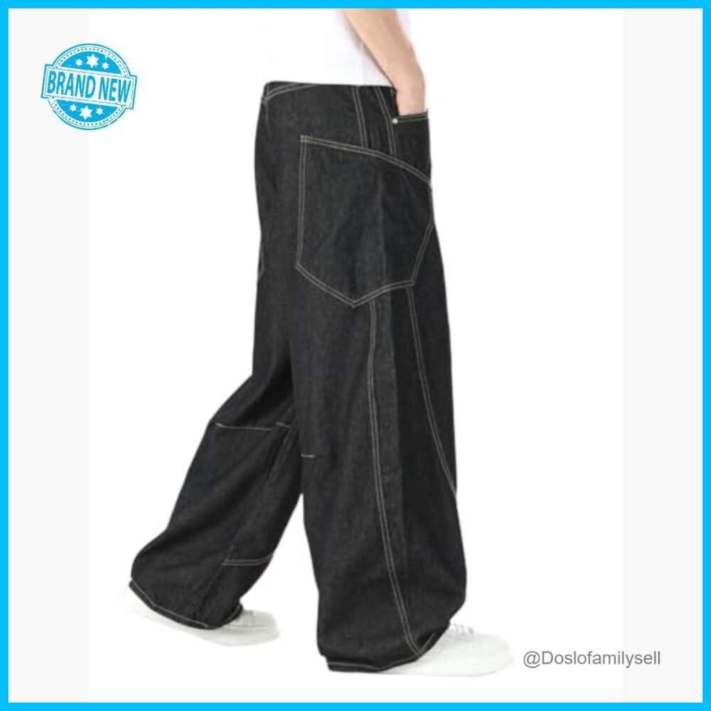 Vintage Light Wash Barrel Jeans Loose Fit Y2K Streetwear Hip Hop Denim - Picture 3 of 7